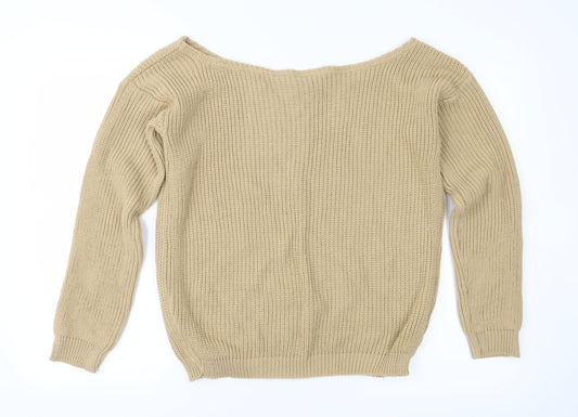 I SAW IT FIRST Womens Brown  Knit Pullover Jumper Size M