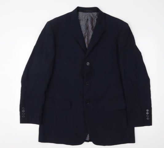 Henley & Knight Mens Blue   Jacket Suit Jacket Size 42