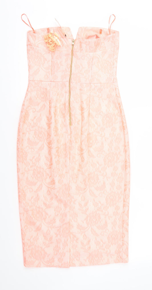 River Island Womens Orange Floral  Sheath  Size 10