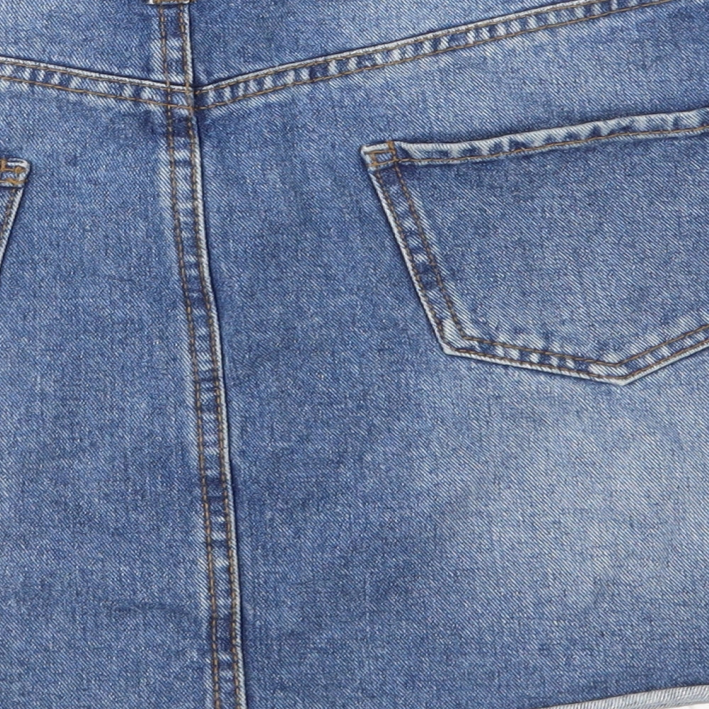 Denim & Co. Womens Blue  Denim A-Line Skirt Size 6