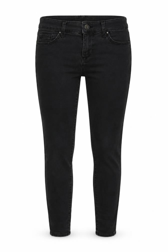 Front view of Topshop women’s black skinny jeans, size UK 26, in, 25-inch leg