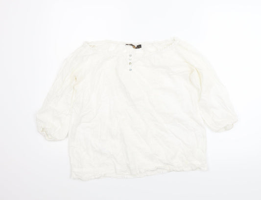 Sfera Womens White   Basic Blouse Size L