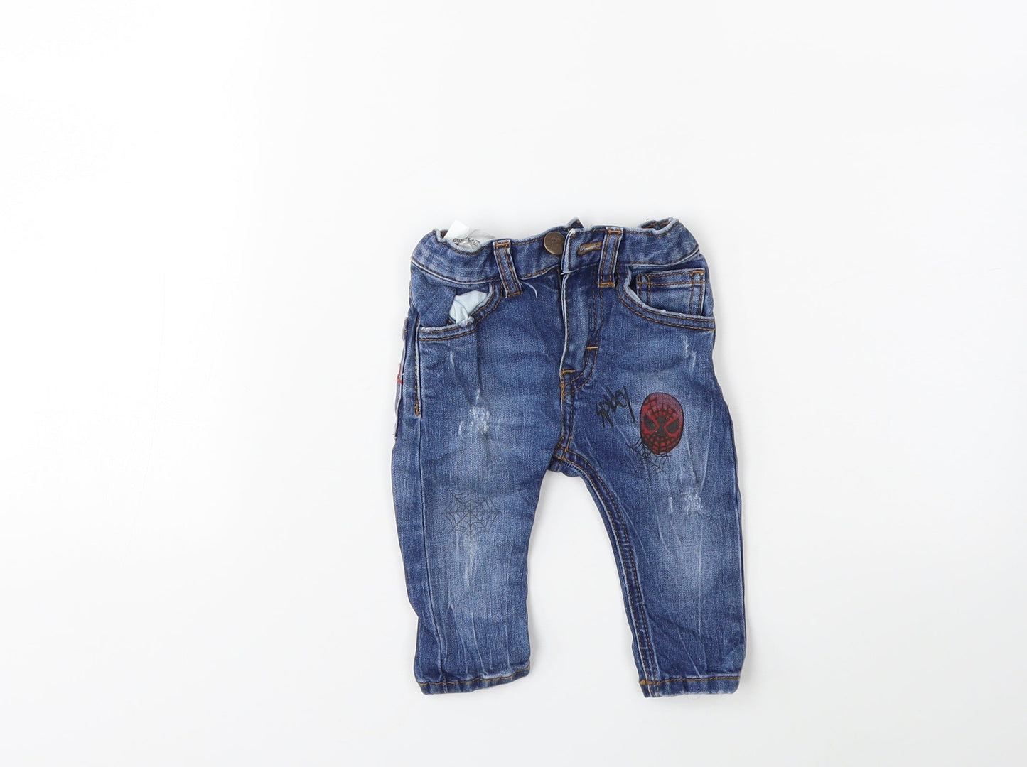 Preworn Baby Blue  Denim Snow Pants Jeans Size 3-6 Months