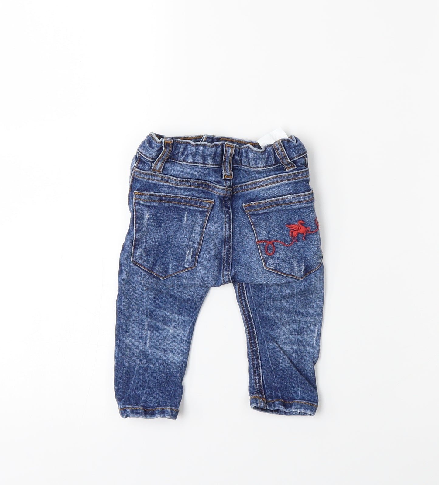 Preworn Baby Blue  Denim Snow Pants Jeans Size 3-6 Months