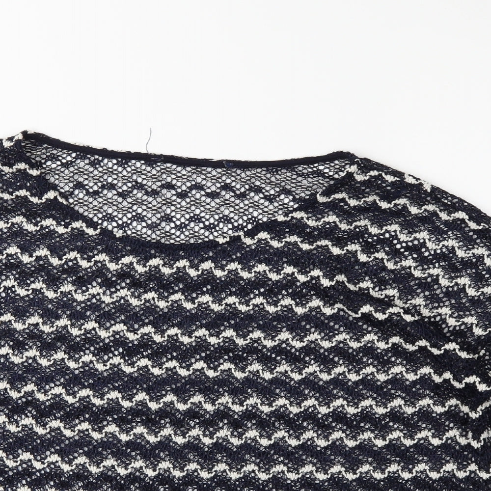 NEXT Womens Black Striped Knit Pullover Jumper Size 10