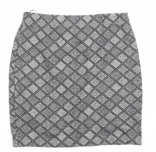 szachownica Womens Grey Argyle/Diamond  Mini Skirt Size L
