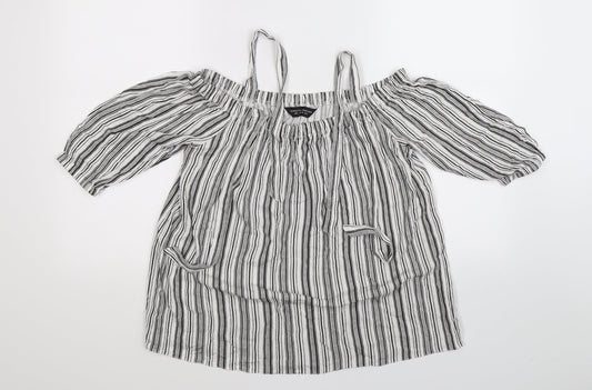 Dorothy Perkins Womens Multicoloured Striped  Basic Blouse Size 12