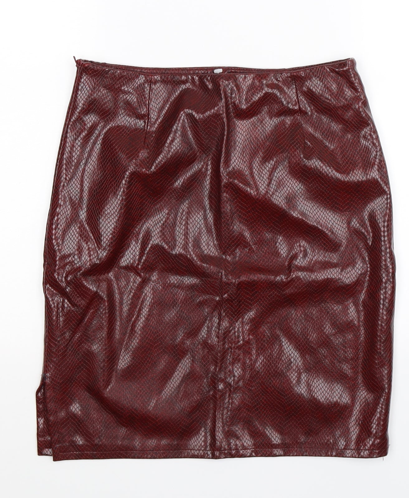 Preworn Womens Brown Animal Print  Straight & Pencil Skirt Size 28 in  - Faux Leather