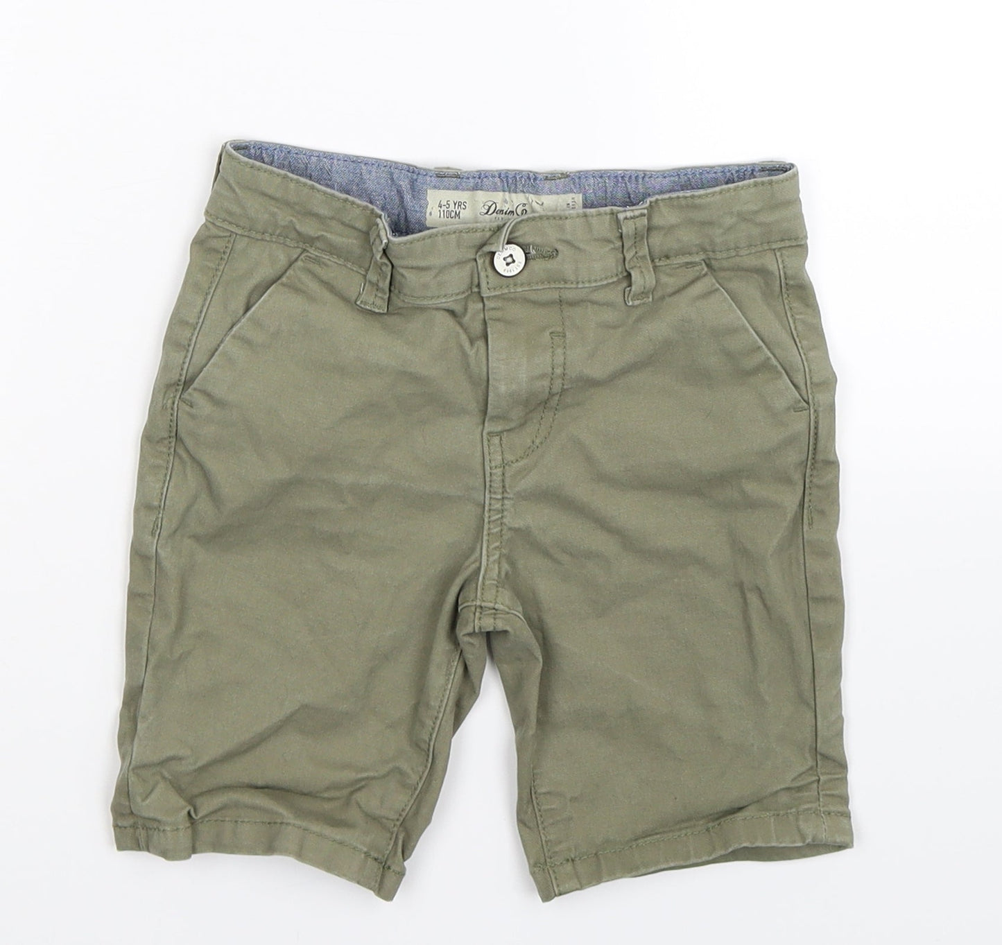 Denim Co Boys Green   Chino Trousers Size 4-5 Years