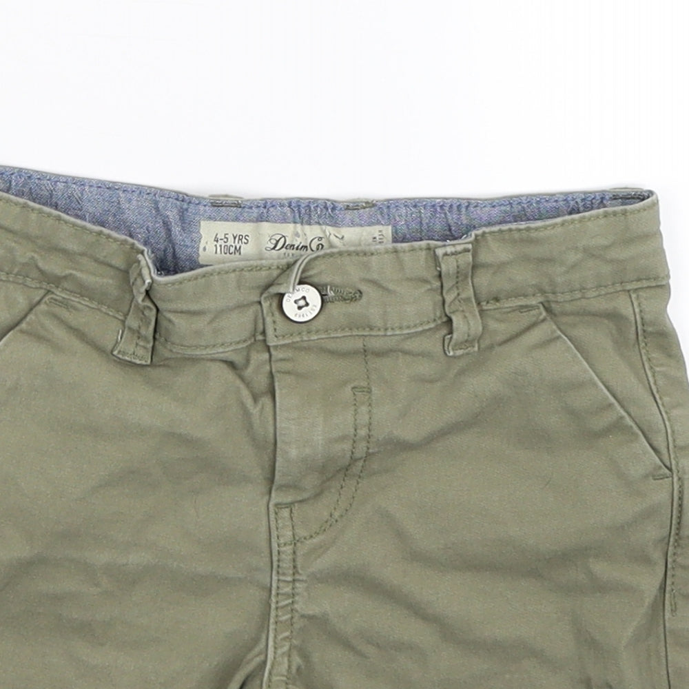 Denim Co Boys Green   Chino Trousers Size 4-5 Years