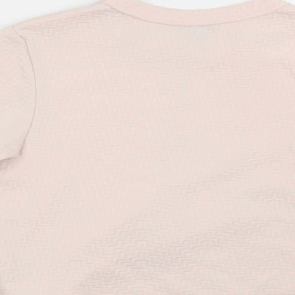 Topshop Womens Pink Geometric  Pullover Sweatshirt Size 8