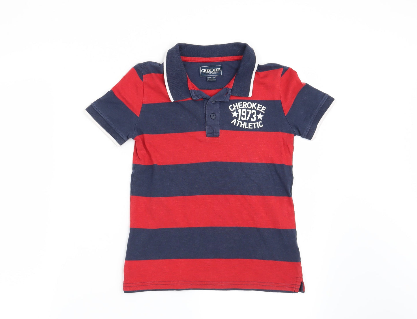 Cherokee Boys Red Striped  Basic Polo Size 7-8 Years