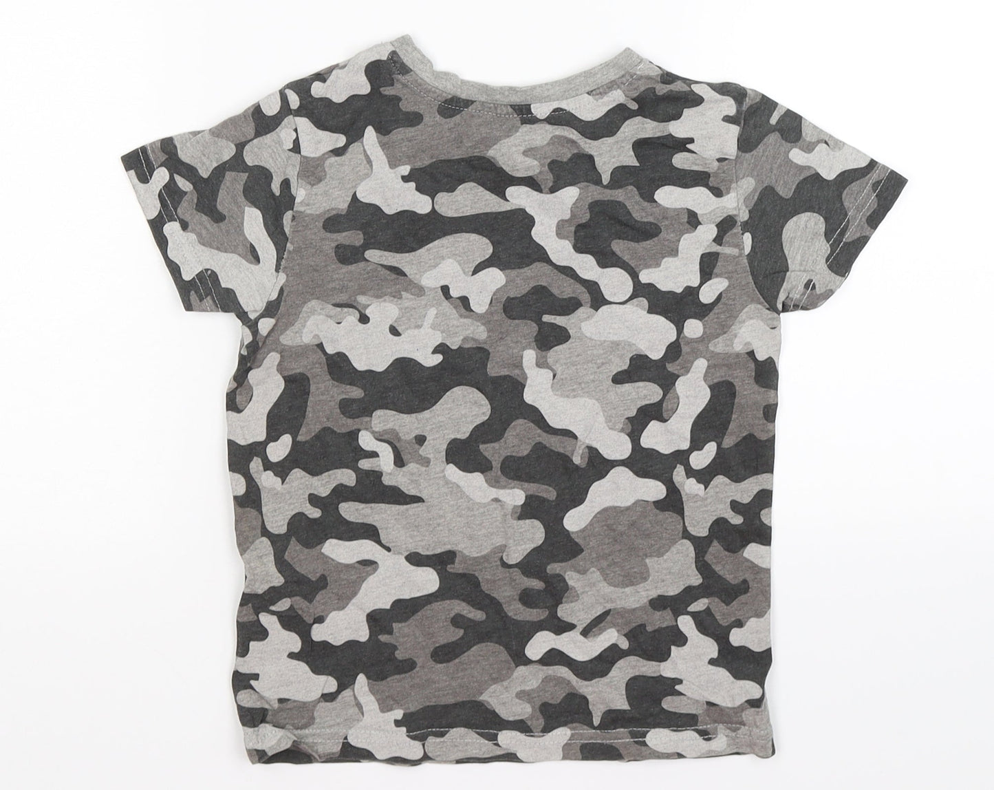 Primark Boys Grey Camouflage  Basic T-Shirt Size 3-4 Years
