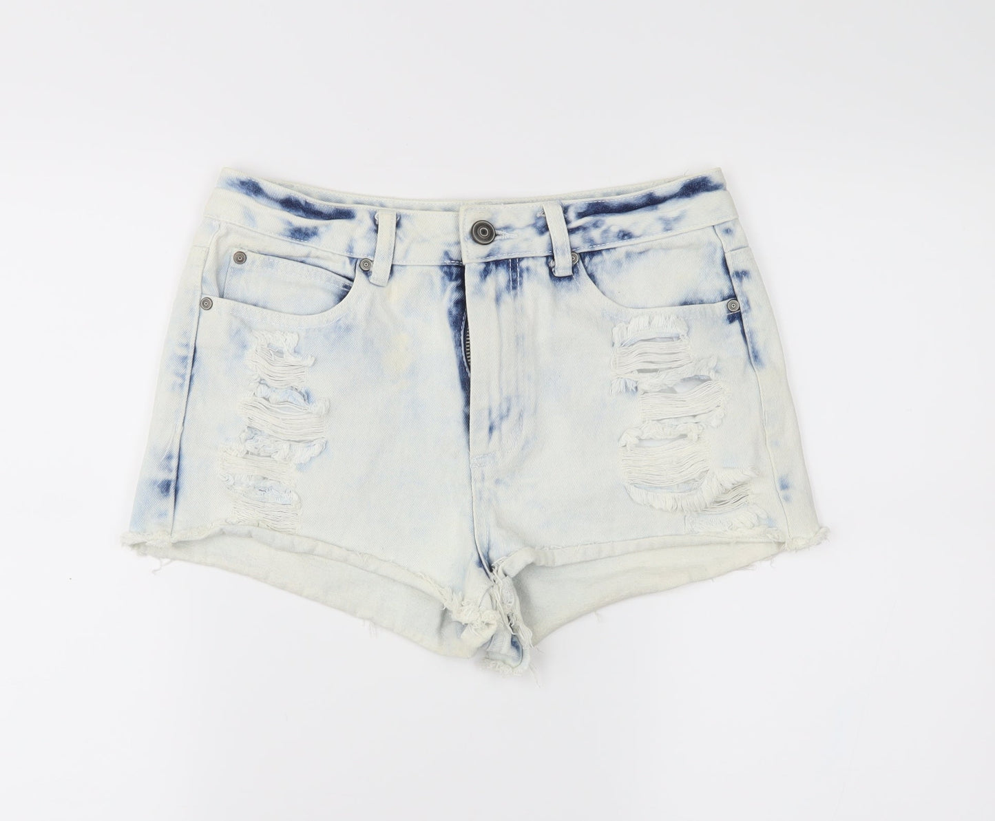 DenimCo Womens Black Houndstooth  Hot Pants Shorts Size 10