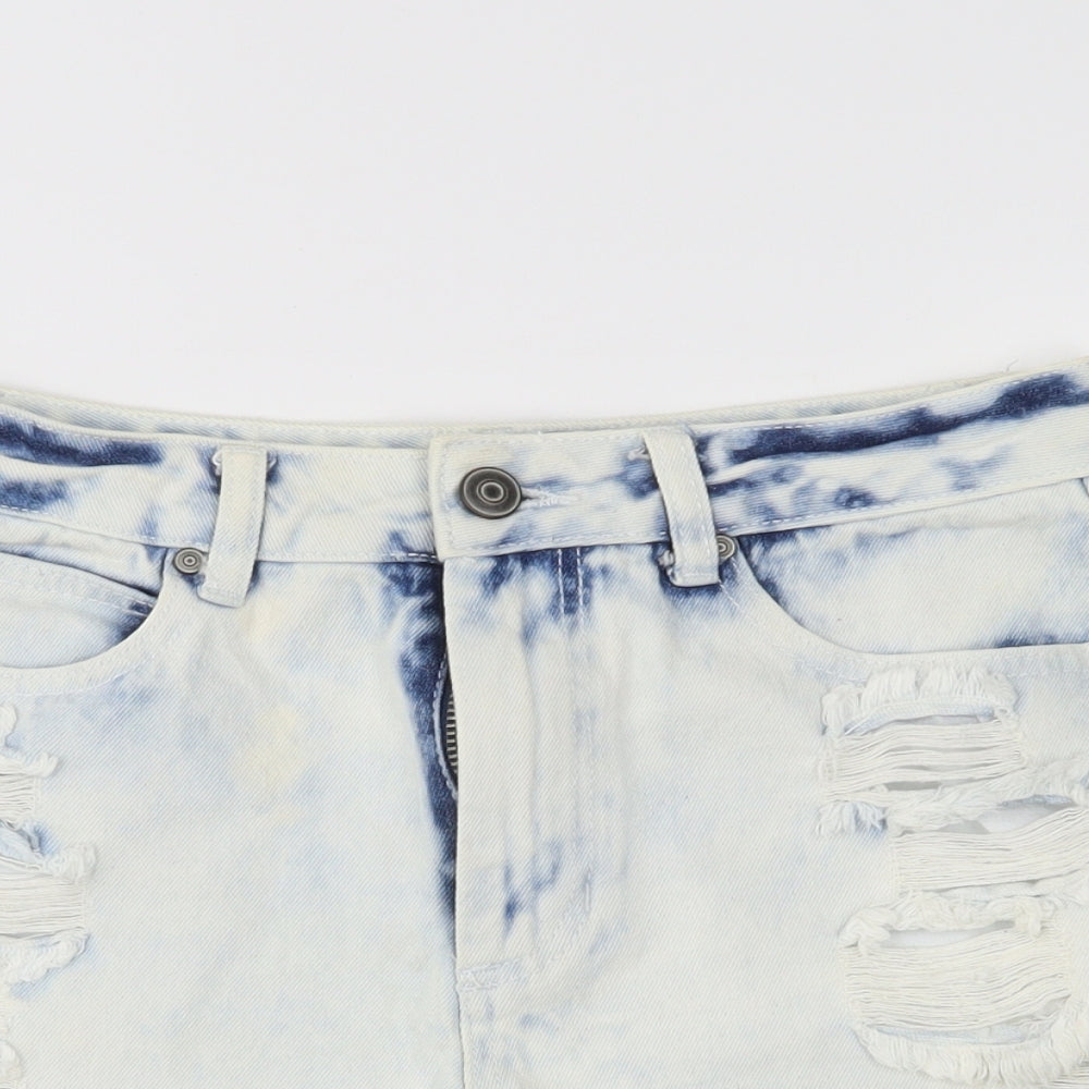 DenimCo Womens Black Houndstooth  Hot Pants Shorts Size 10