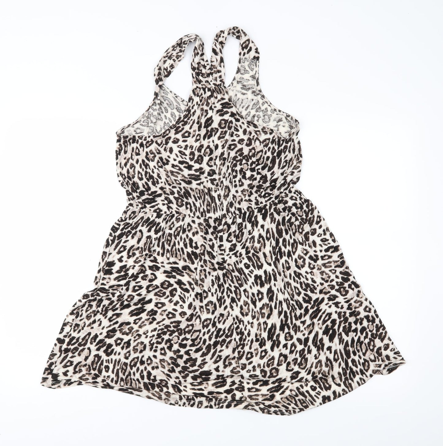 H&M Womens Brown Animal Print  T-Shirt Dress  Size S
