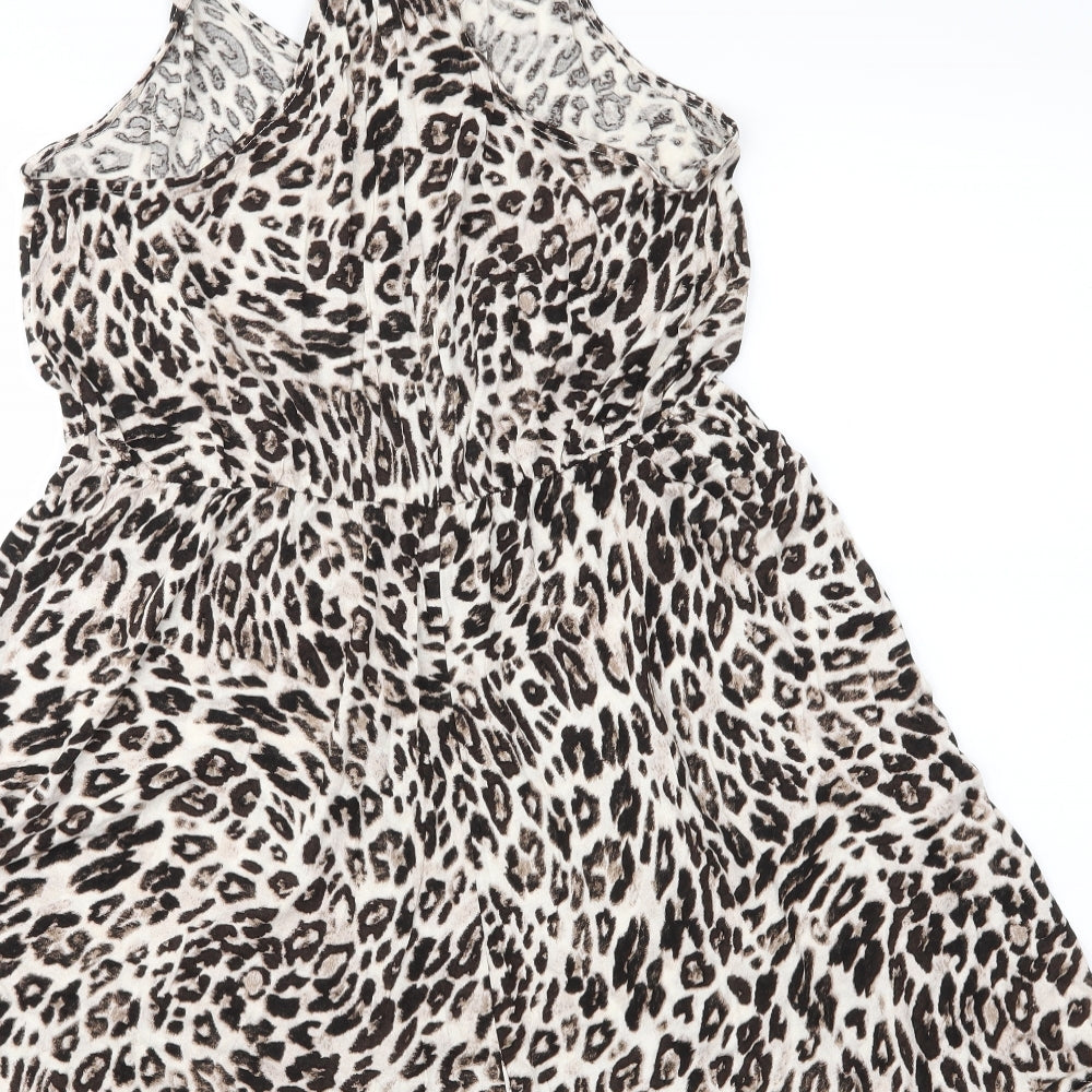 H&M Womens Brown Animal Print  T-Shirt Dress  Size S