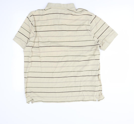 Preworn Mens Beige Striped   Polo Size XL