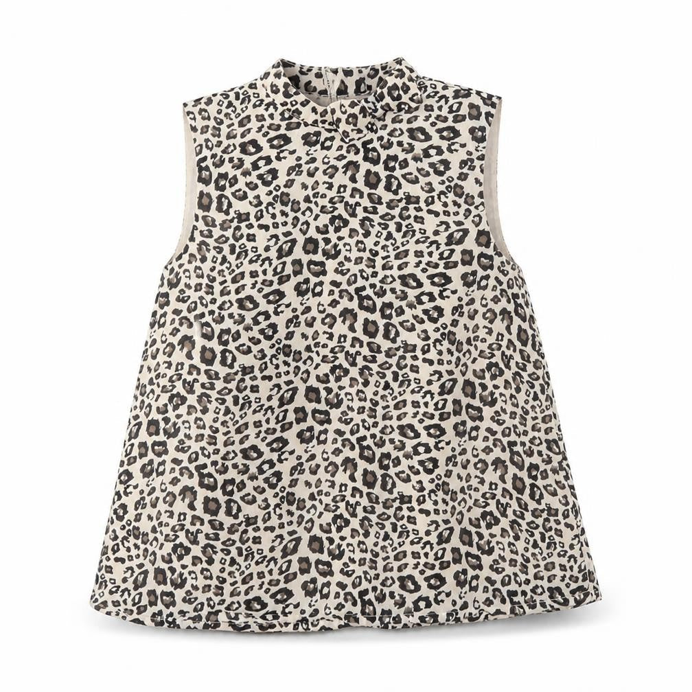 Front view of George girls’ green animal print basic tank, size 5-6, years