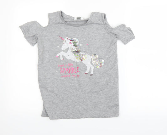 Primark Girls Grey   Basic T-Shirt Size 10-11 Years