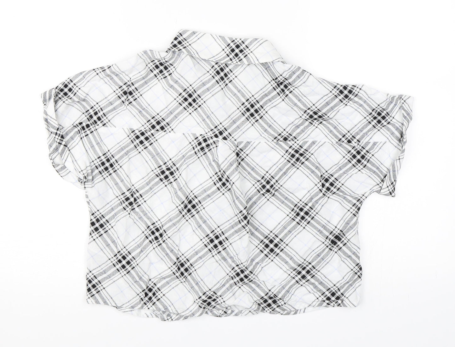 Newlook Girls White Check  Basic Button-Up Size 13 Years