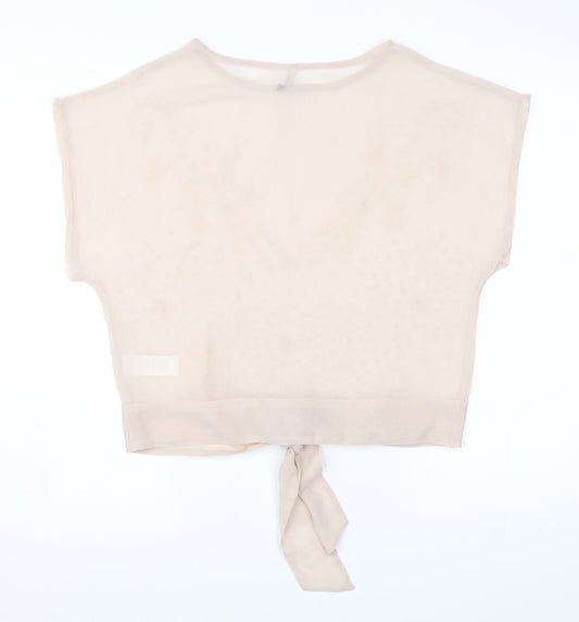 Evie Womens Pink   Basic Blouse Size 8