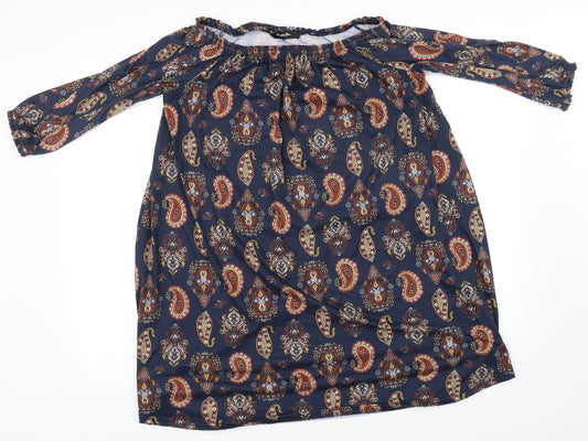 Simply Be Womens Blue Floral  Basic Blouse Size 12