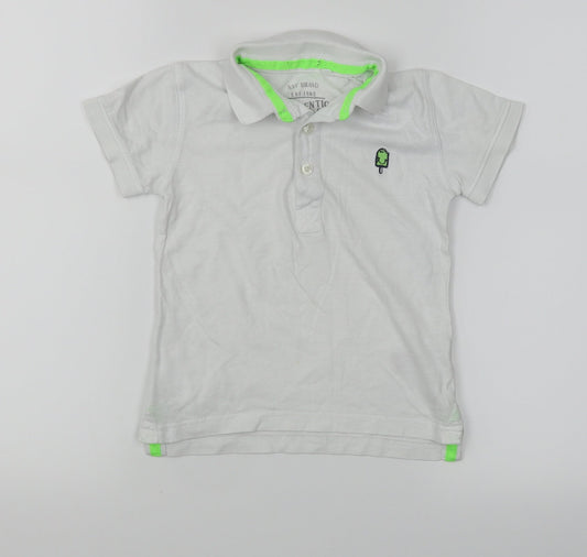NEXT Boys White   Basic Polo Size 2-3 Years  - Ice cream