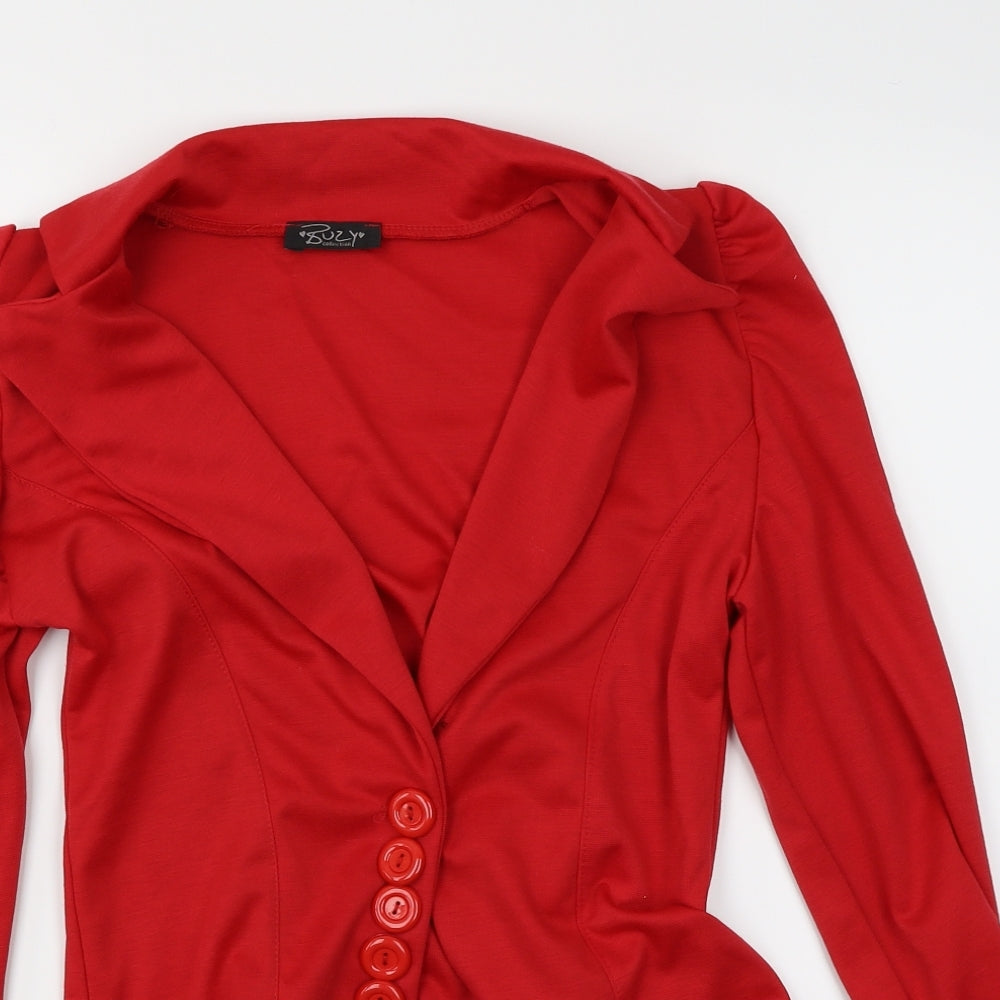 Buzy Womens Red   Jacket Blazer Size 10