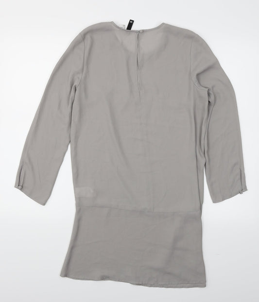 Divided Womens Grey   Basic Blouse Size 12  - long Line