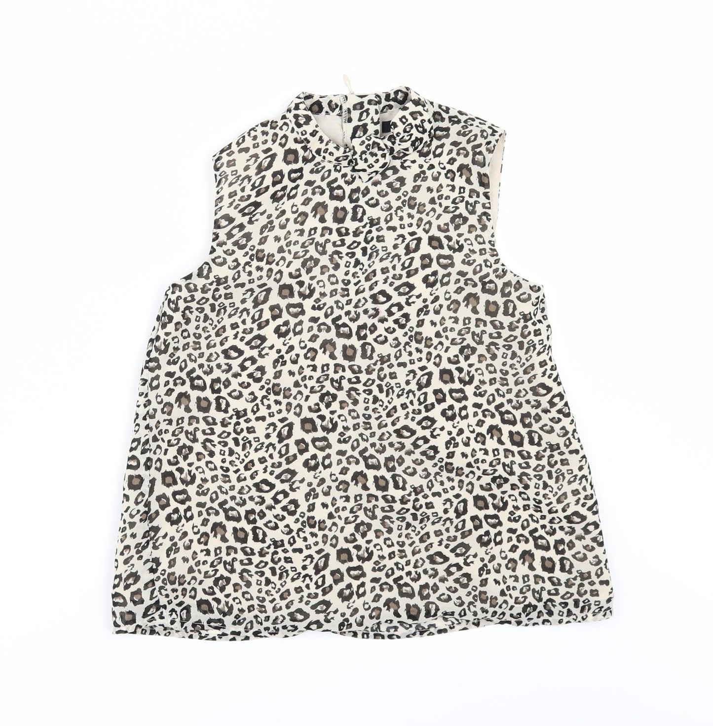 George Girls Beige Animal Print  Basic Blouse Size 8-9 Years