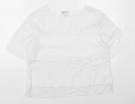 Papaya Womens White Geometric  Basic T-Shirt Size 12
