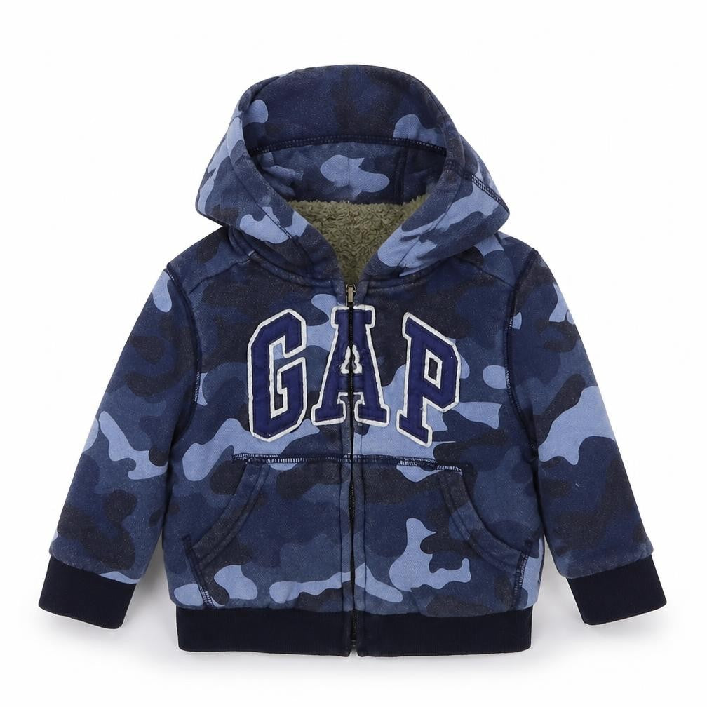 Gap Boys Blue Camouflage  Full Zip Jumper Size 6-9 Months