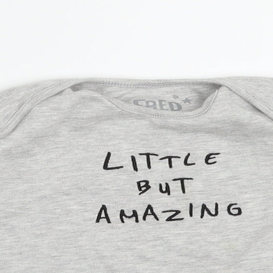FRED & FLO Boys Grey   Basic T-Shirt Size 3-6 Months
