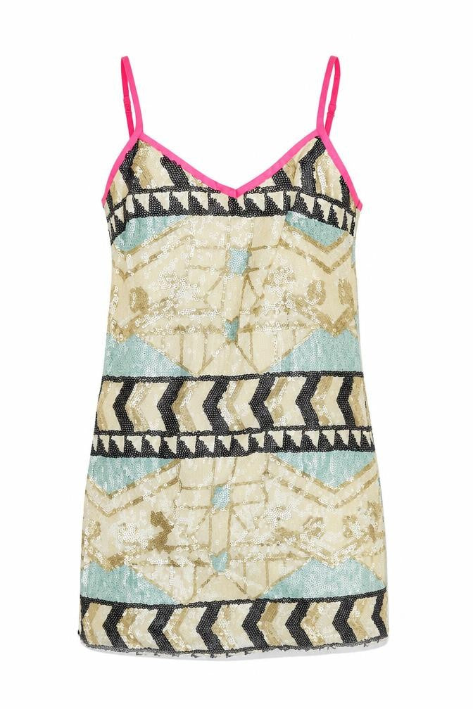 Front view of Miss Selfridge women’s multicoloured animal print camisole tank, size UK 6