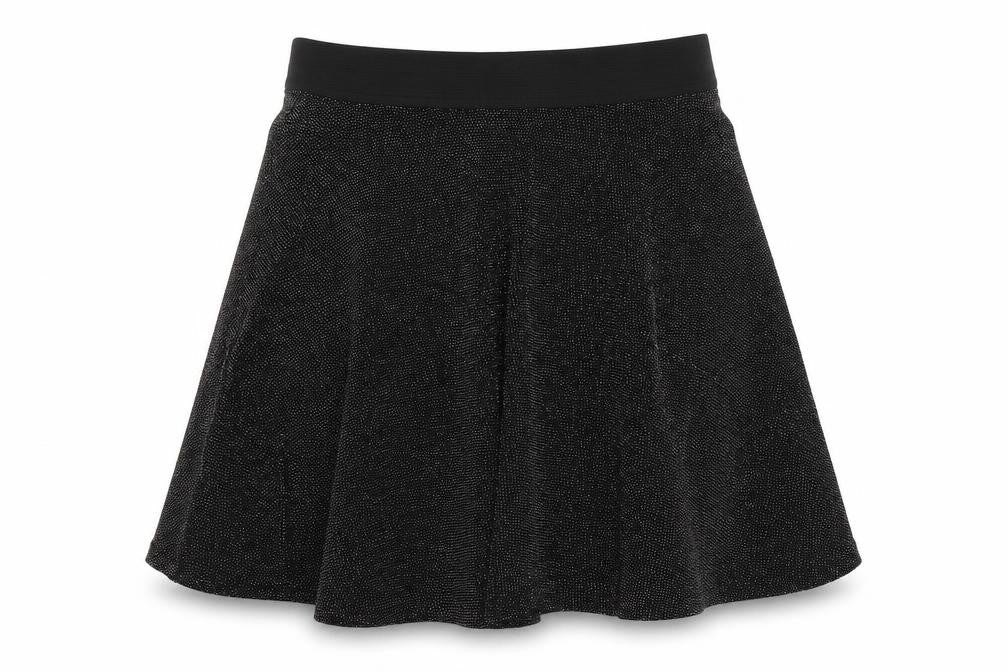 Front view of Divided by H&M women’s black mini skirt, size S