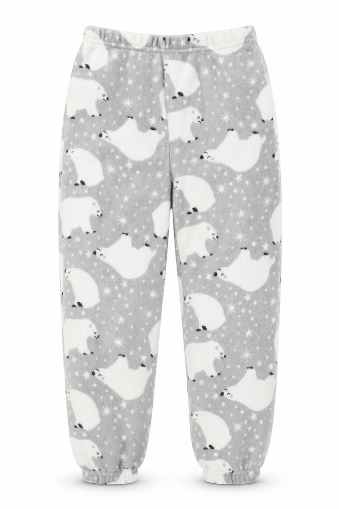 Front view of Just Like You girls’ white animal print capri pyjama pants, size 10-11, years