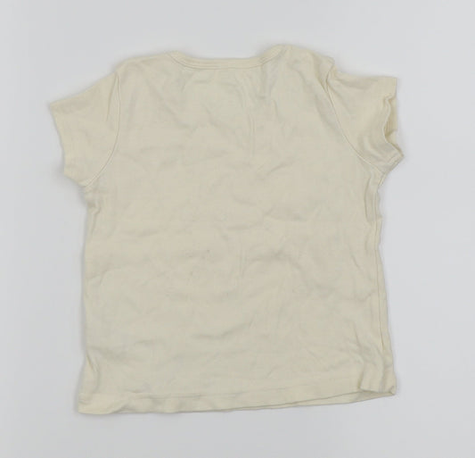 M&S Girls White   Basic T-Shirt Size 6 Years