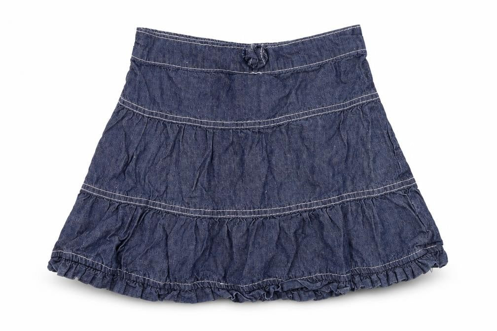 Front view of Cherokee girls’ blue flare skirt, size 5-6, years