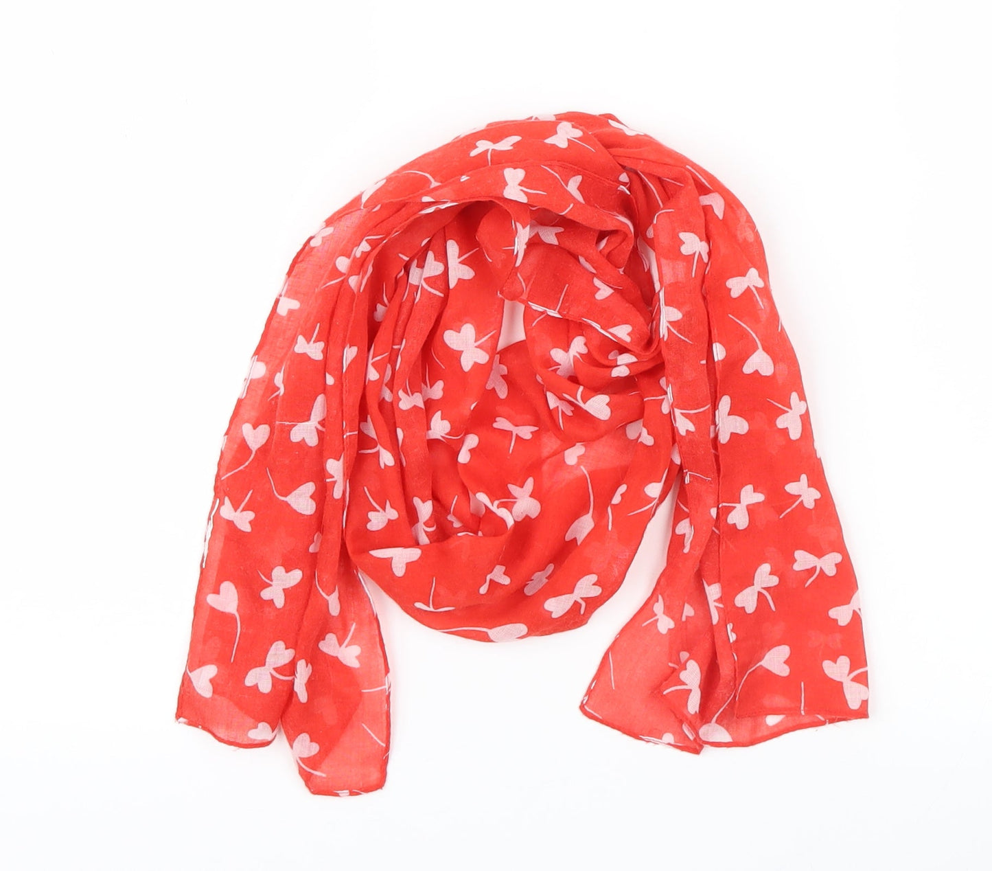 Preworn Womens Red Geometric   Scarf
