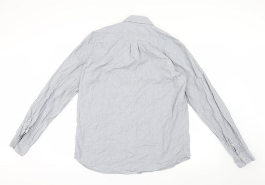 Gap Mens Grey Striped   Button-Up Size M