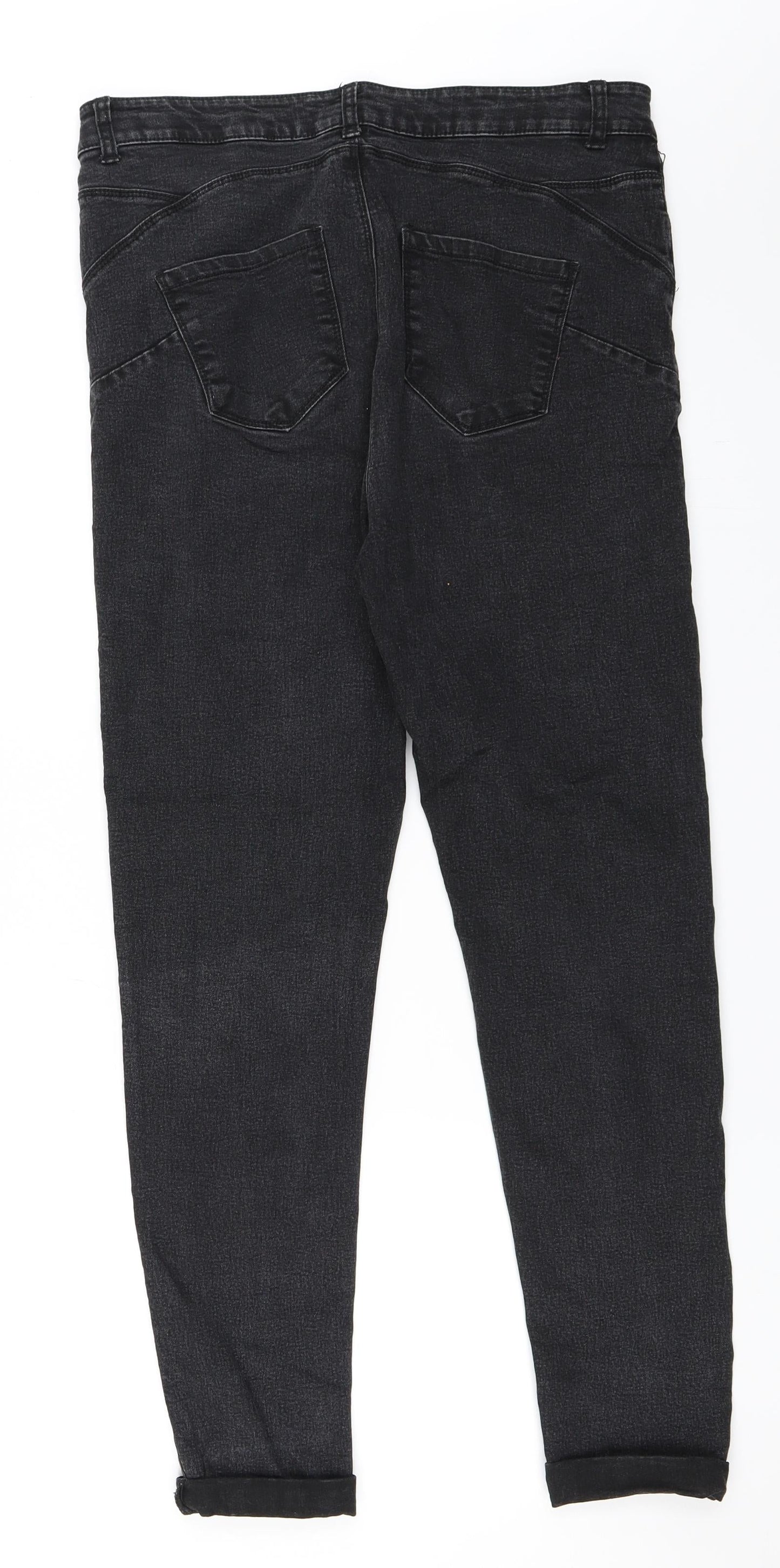 Pep&Co Womens Black  Denim Straight Jeans Size 14 L27 in