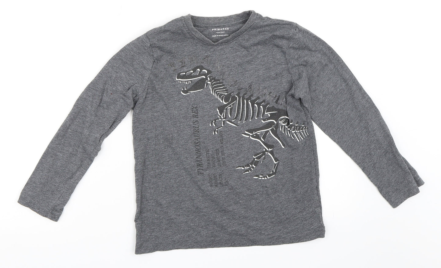 Primark Boys Grey   Basic T-Shirt Size 7-8 Years