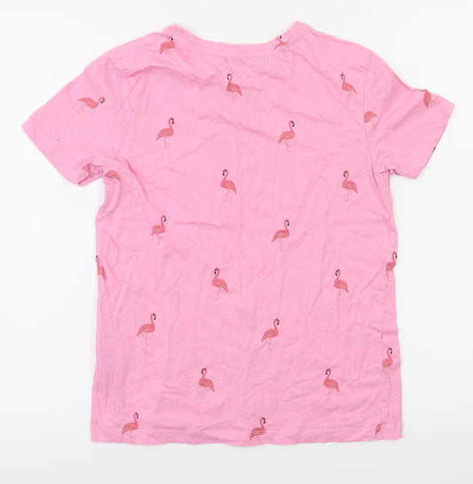 pull bear  Girls Pink Animal Print  Pullover T-Shirt Size XS