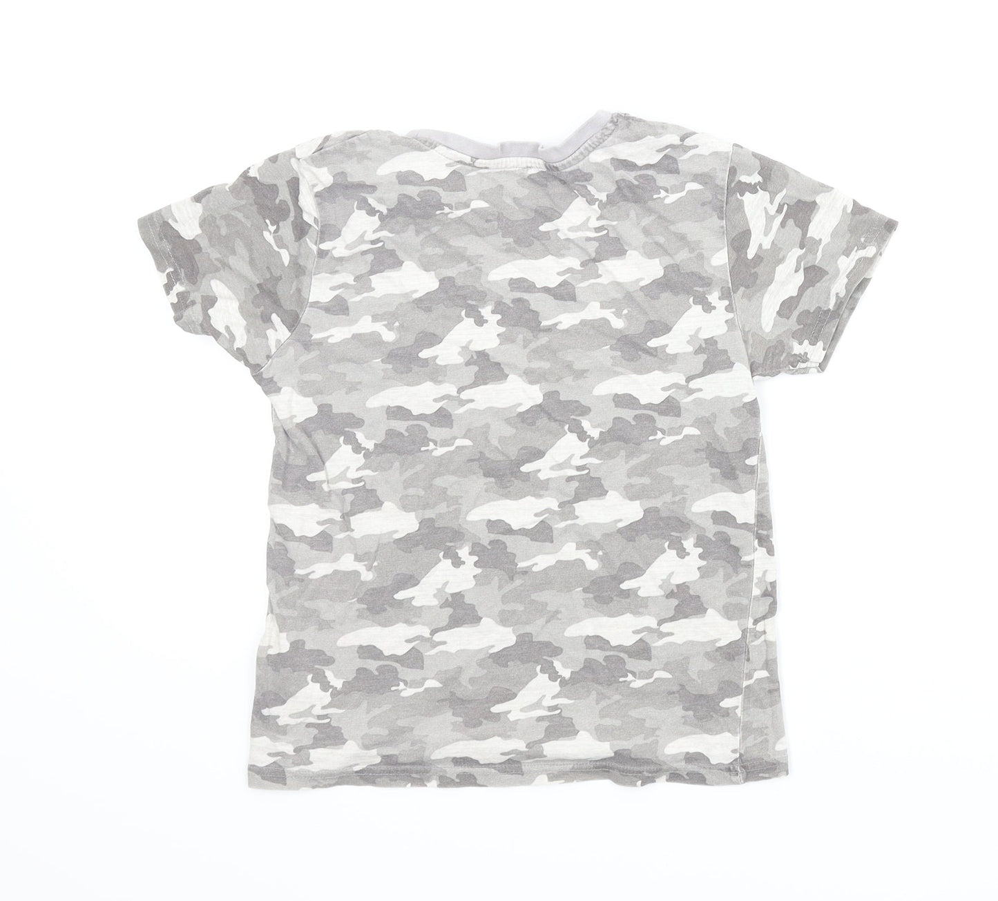 Primark Boys Grey Camouflage  Basic T-Shirt Size 7-8 Years