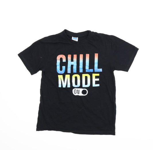 Pyjamas.com Boys Black   Basic T-Shirt Size 11-12 Years