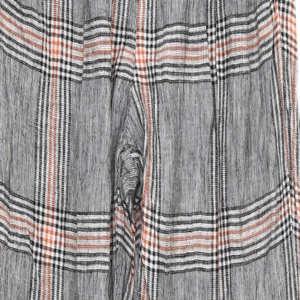 Bershka Womens Grey Check  Trousers  Size S L26 in