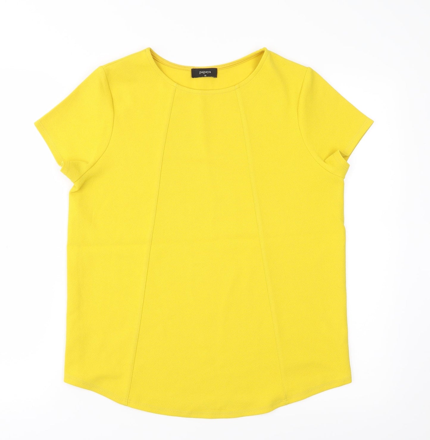 Papaya Womens Yellow   Basic Blouse Size 10