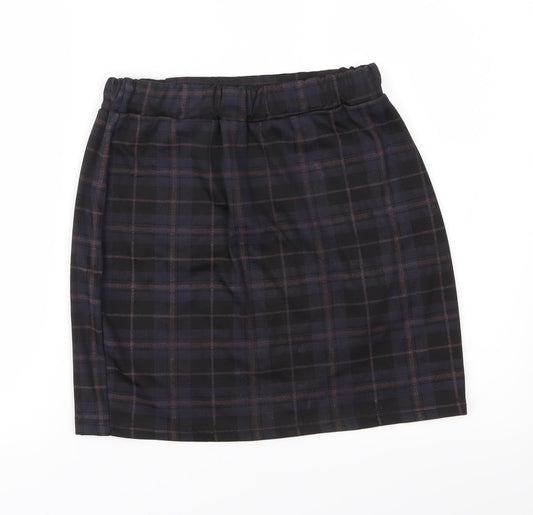 Preworn Womens Black Check  Straight & Pencil Skirt Size S