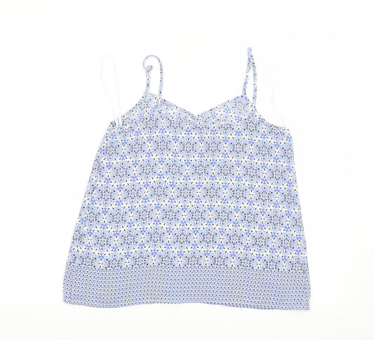 New Look Womens Blue Paisley  Basic Blouse Size 8